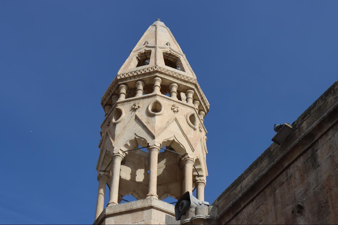 Exterior details of commonly known as 'Firfirli Mosque', the Hz. Iyad Bin Ganem Mosque. Sanliurfa, Türkiye, December 8, 2025. (AA Photo)