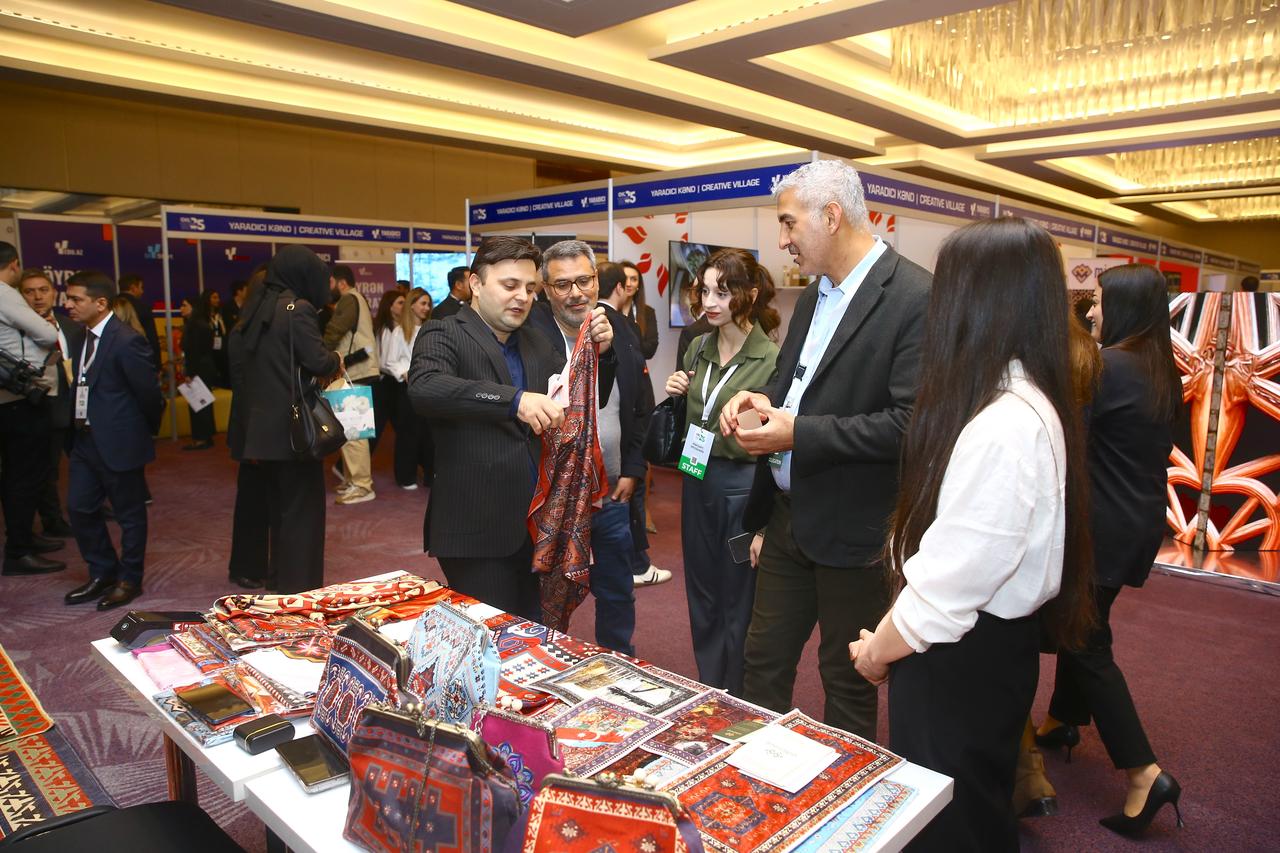 After the opening ceremony, participants toured the exhibition featuring various creative industries. Baku, Azerbaijan, December 8, 2025. (AA Photo)