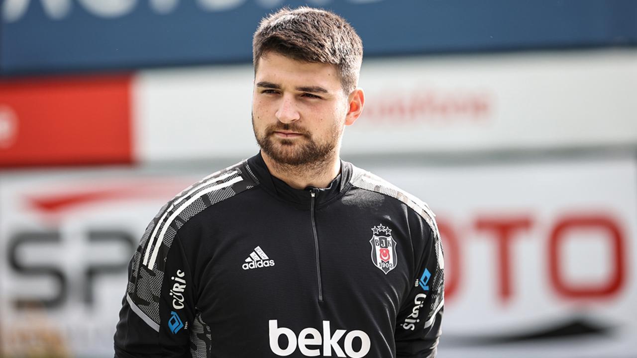 Ersin Destanoglu seen during a Besiktas training session at the club’s facilities in Istanbul, Türkiye. (AA Photo)