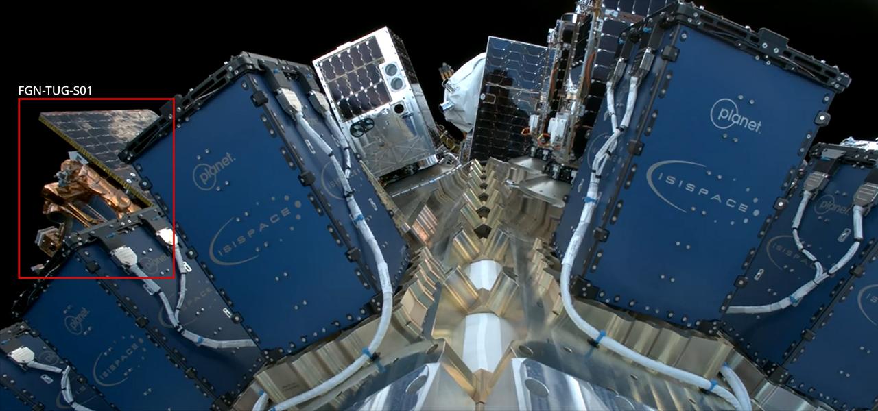 The image shows Türkiye's first domestically developed orbital transfer vehicle, FGN-TUG-S01, built by Fergani Space. (AA Photo)