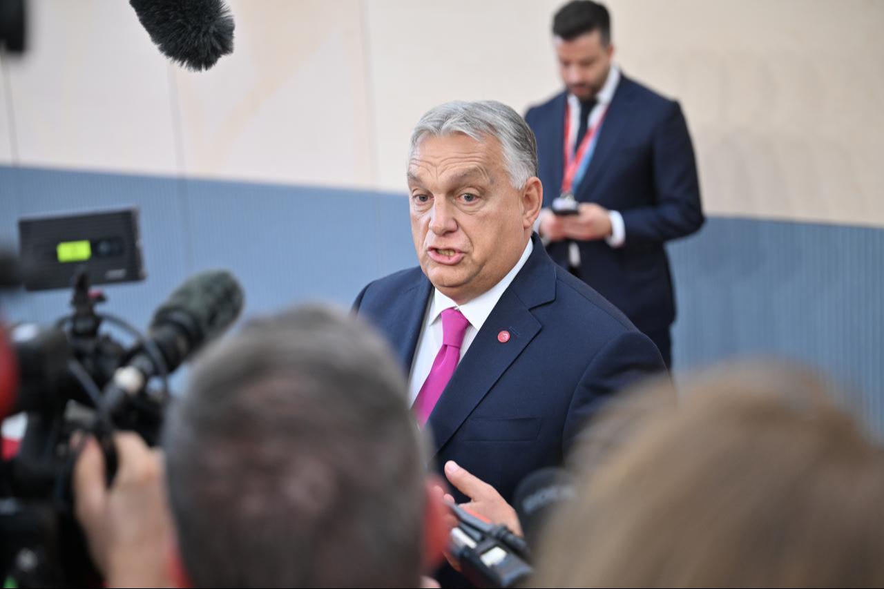 Hungarian Prime Minister Viktor Orban attends the 7th summit of the European Political Community (EPC) and makes a press statement in Copenhagen, Denmark on Oct. 2, 2025. (AA Photo)