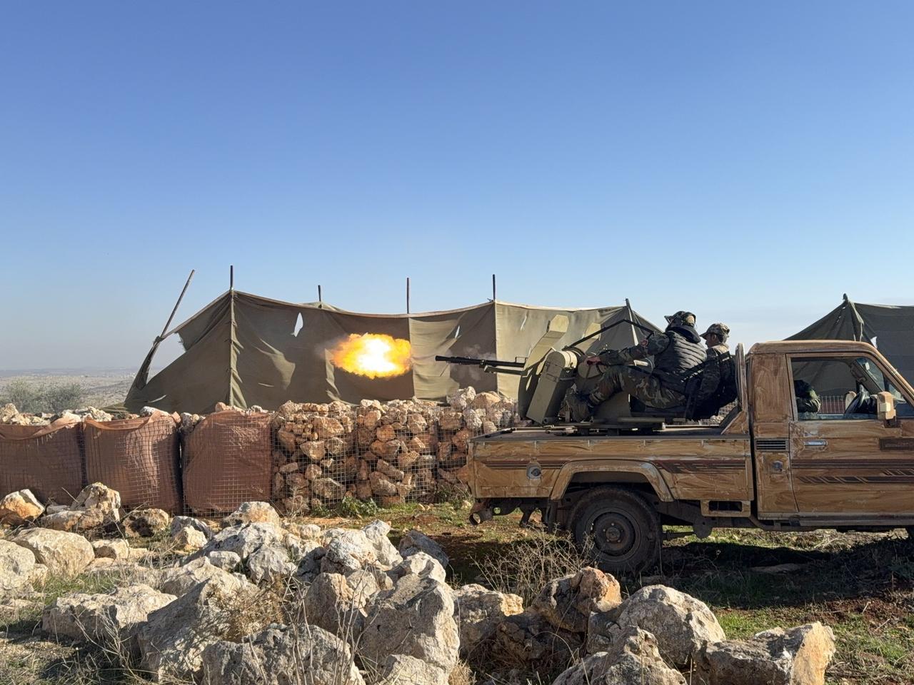 Soldiers of the Syrian National Army (SNA) are continuing their advance in the Tel Rifaat district as part of their Operation Dawn of Freedom, Tel Rifaat, Syria, Dec. 1, 2024. (AA Photo)