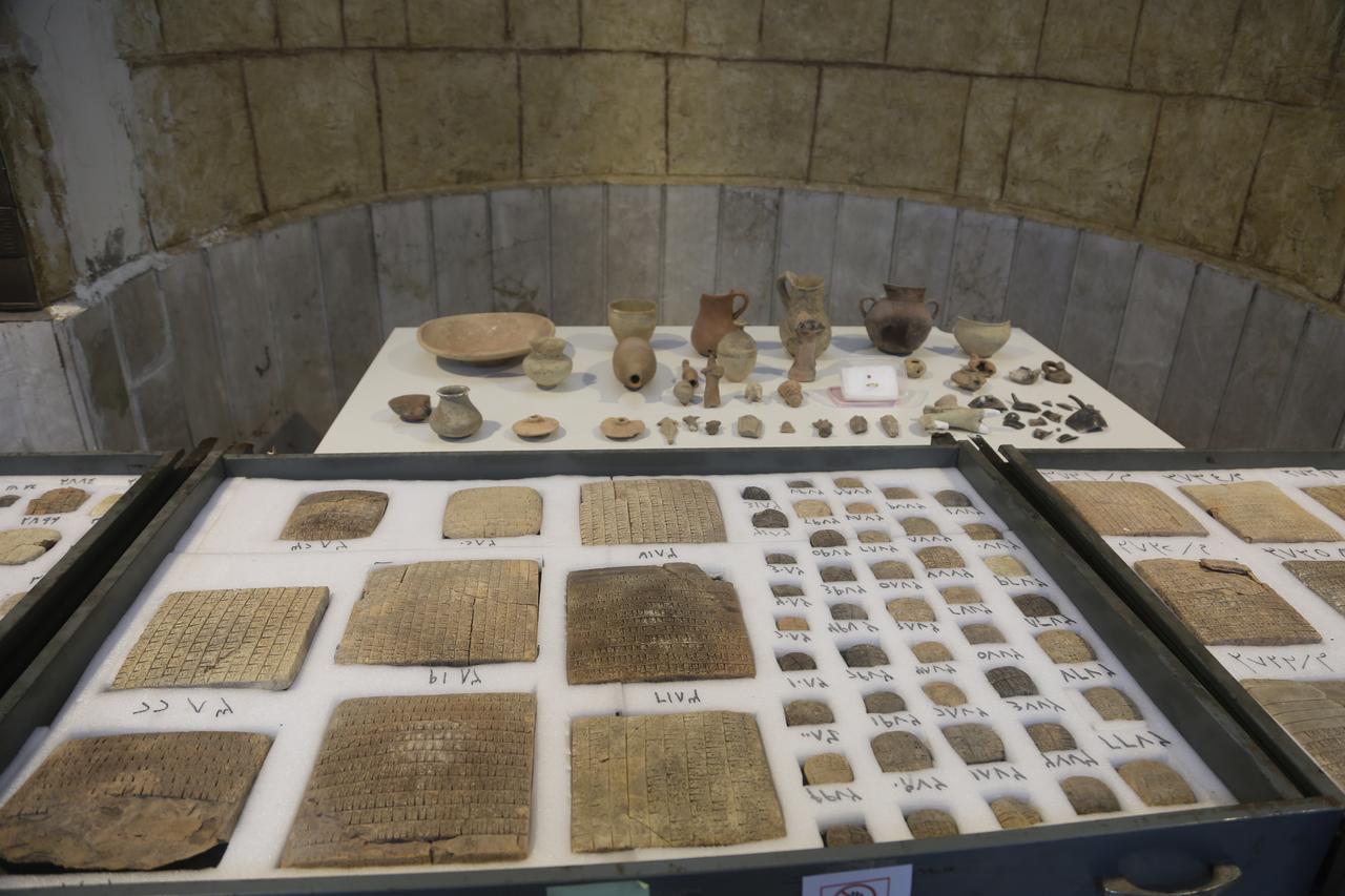 A view of cuneiform tablets and artifacts in Idlib Museum in Idlib, Syria, Dec. 3, 2025. (AA Photo)