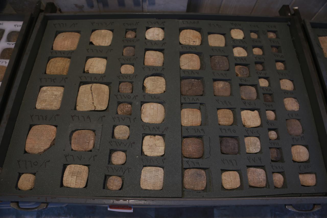 A view of cuneiform tablets in Idlib Museum in Idlib, Syria, Dec. 3, 2025. (AA Photo)