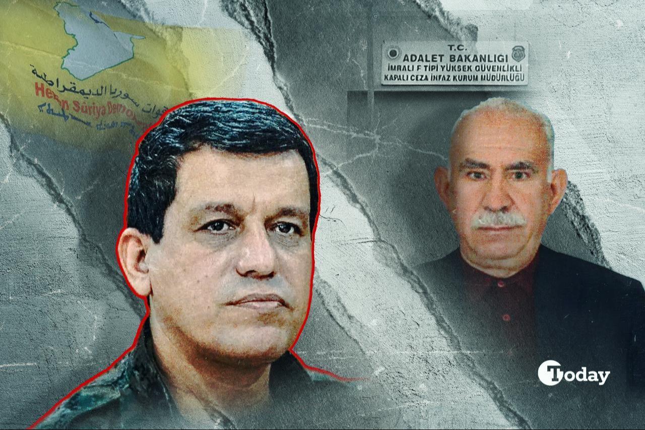 SDF head Mazloum Abdi (L) and PKK leader Abdullah Ocalan (R).