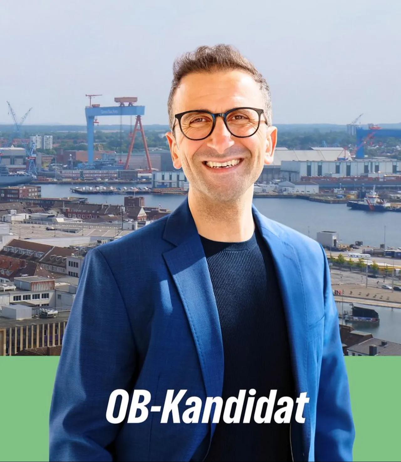 Samet Yilmaz, the Green Party candidate, won the mayoral election in Kiel, Germany on Dec. 8, 2025. (Photo via Türkiye daily)