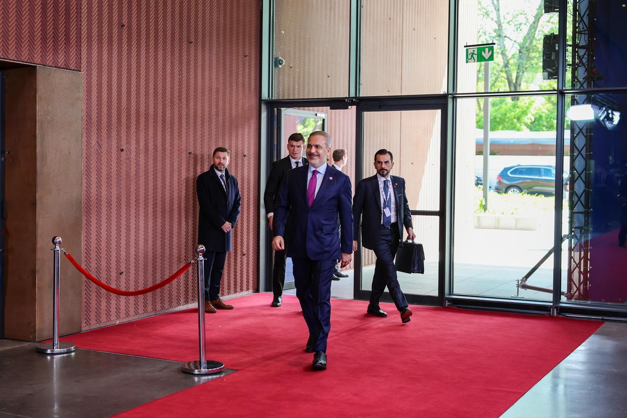 Foreign Minister Hakan Fidan attends the informal meeting of European Union foreign ministers, known as the Gymnich in Warsaw, Poland on May 8, 2025. (AA Photo)
