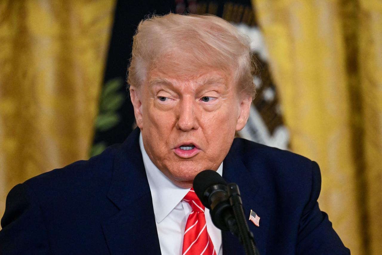 US President Donald Trump speaks during a celebration of military mothers in the East Room of the White House in Washington, DC, on May 8, 2025. (AFP Photo)
