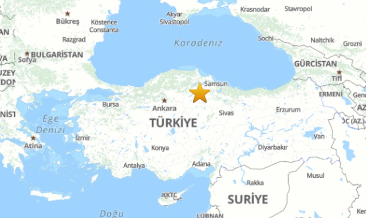 The epicenter of the earthquake in Türkiye's Amasya city on May 12, 2025. (Source: AFAD))
