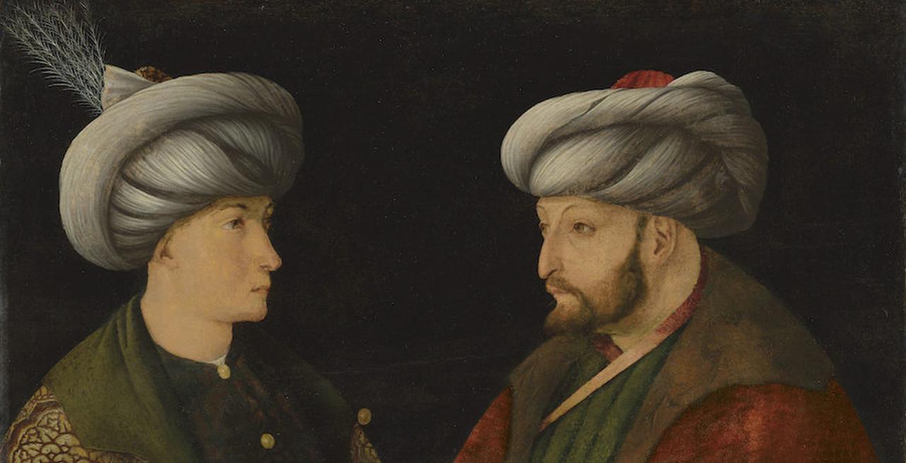 Prince Cem and Sultan Mehmed II seen in a collage. (Photo via lithub.com)