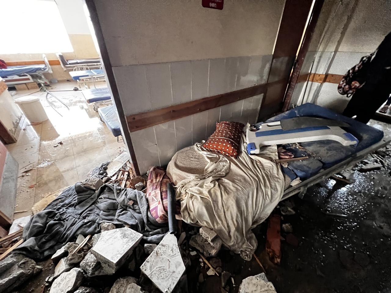  An inside view of the destroyed Nasser hospital after an Israeli airstrike in Khan Yunis, Gaza on May 13, 2025. (AA Photo)