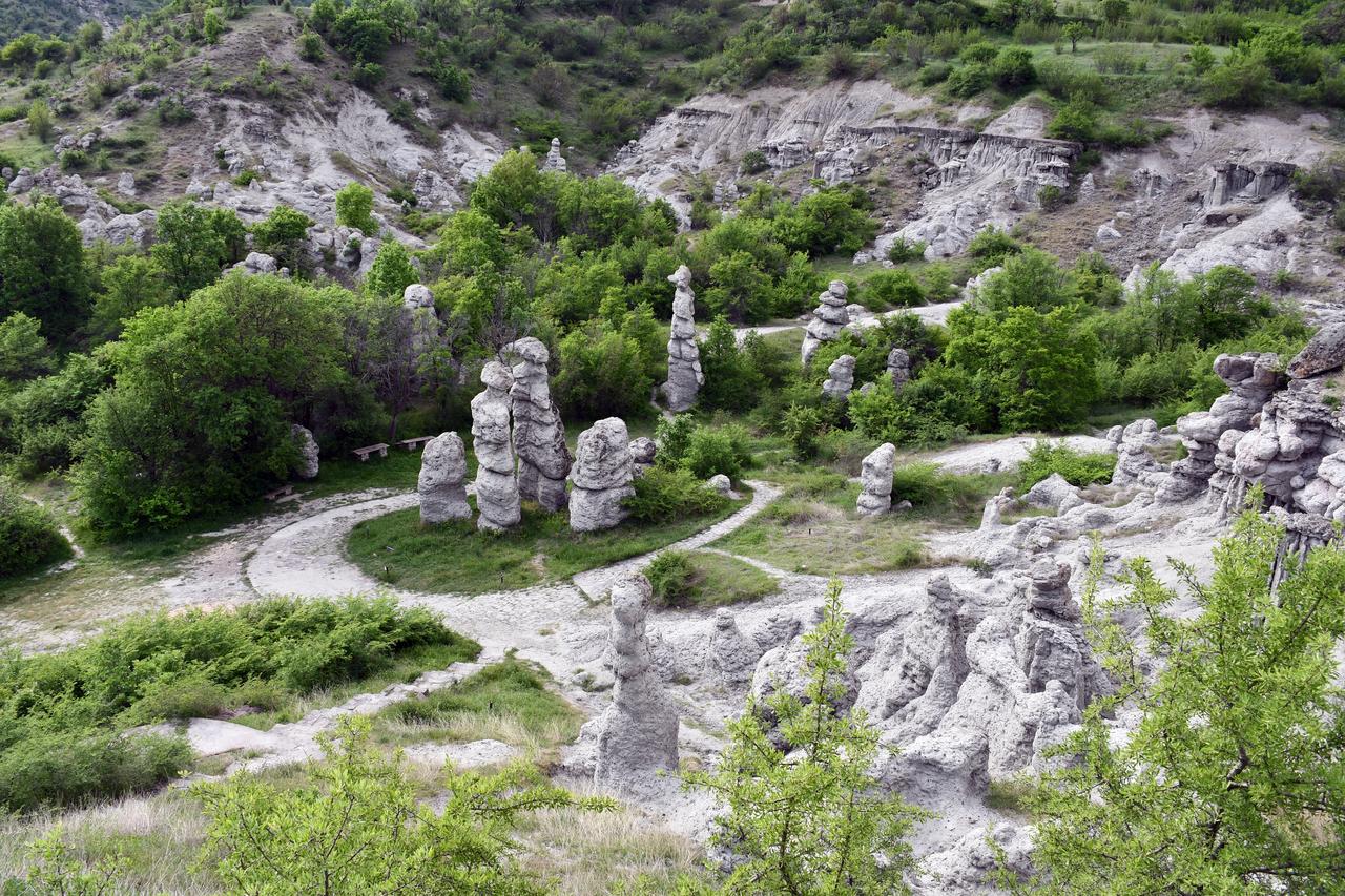 A view of  The Petrified Wedding , rock formations located in the village of Kuklitsa in Kratova Municipality, North Macedonia, May 9, 2025. (AA Photo)