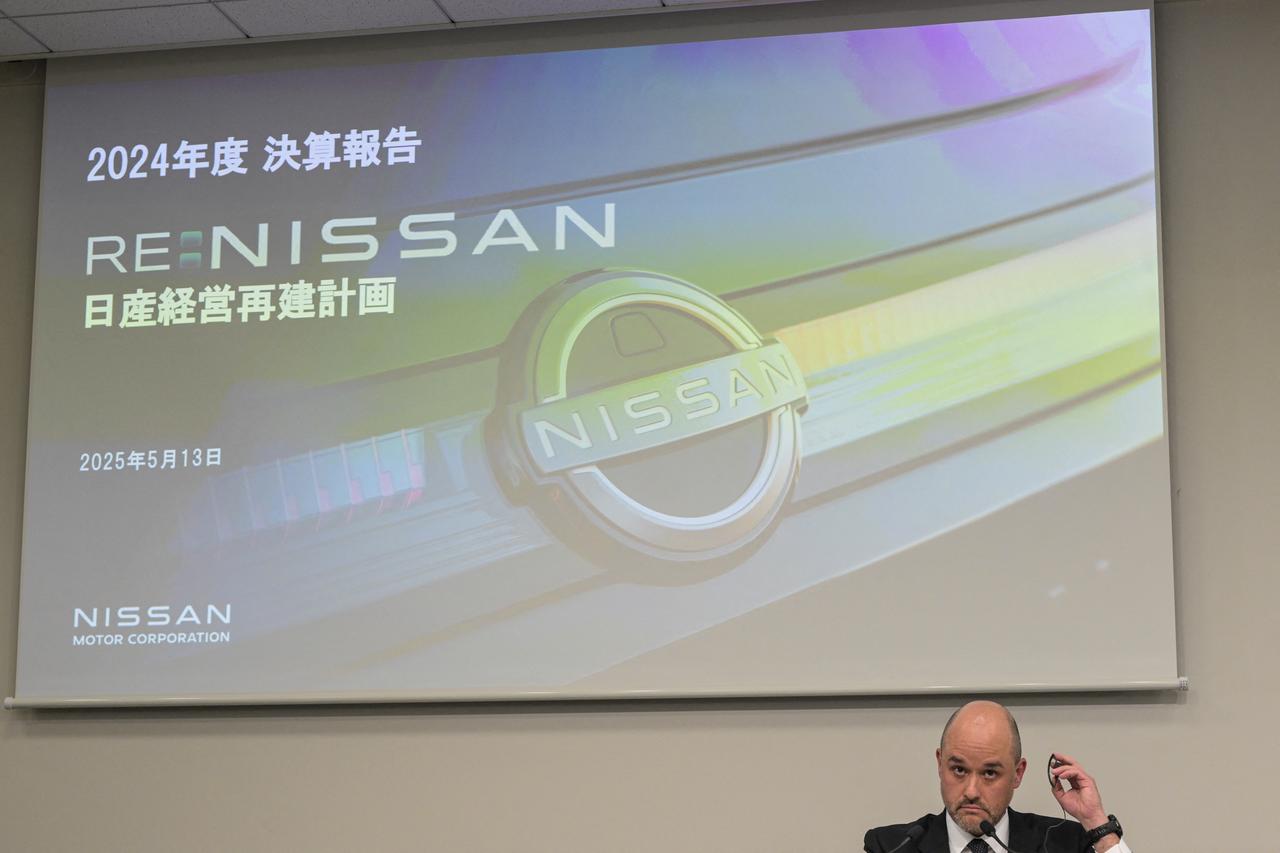 Ivan Espinosa, CEO of Japanese automaker Nissan, attends a press conference to announce the companys fiscal 2024 full-year results, at their headquarters in the city of Yokohama, Kanagawa prefecture on May 13, 2025. (AFP Photo)