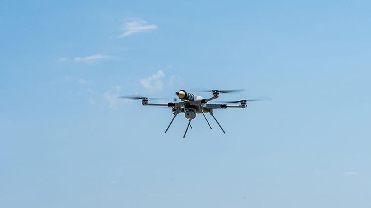 Turkish defense industry company STM's kamikaze drone Kargu, accessed on 13 May, 2025. (AA Photo)