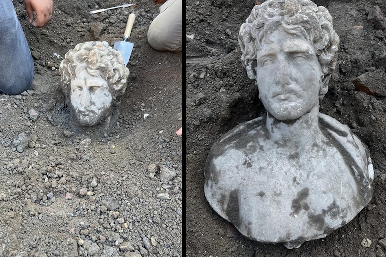Bust of theater builder in an ancient city of Prusias ad Hypium, Duzce, Türkiye, Aug. 16, 2024. (Photo via X/@mehmetnuriersoy)