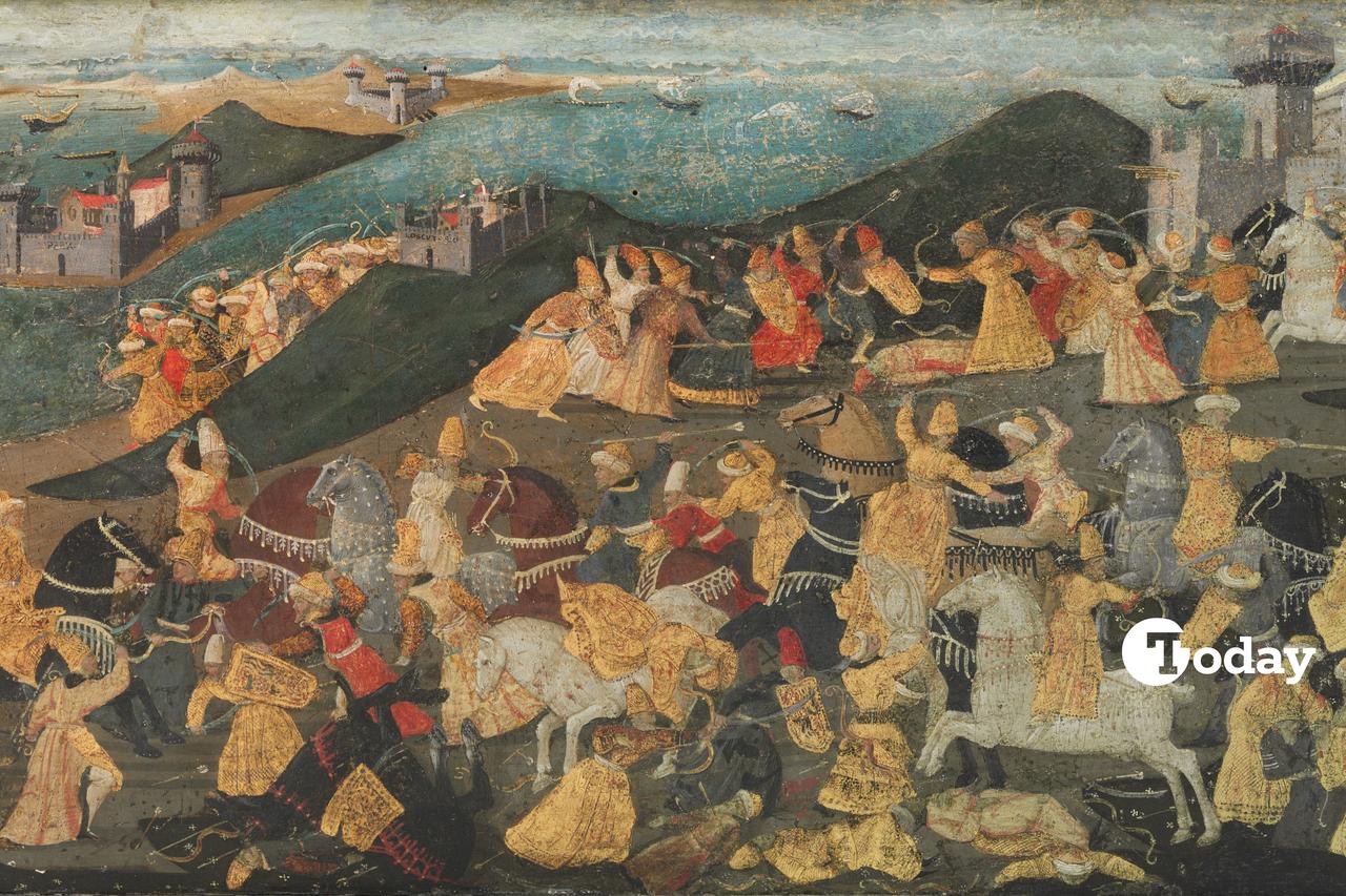 Cassone with painted front panel depicting the Conquest of Trebizond, attributed to the workshops of Apollonio di Giovanni di Tomaso and Marco del Buono Giamberti, Italian, Florence, after ca. 1461. (Photo via The Metropolitan Museum of Art)