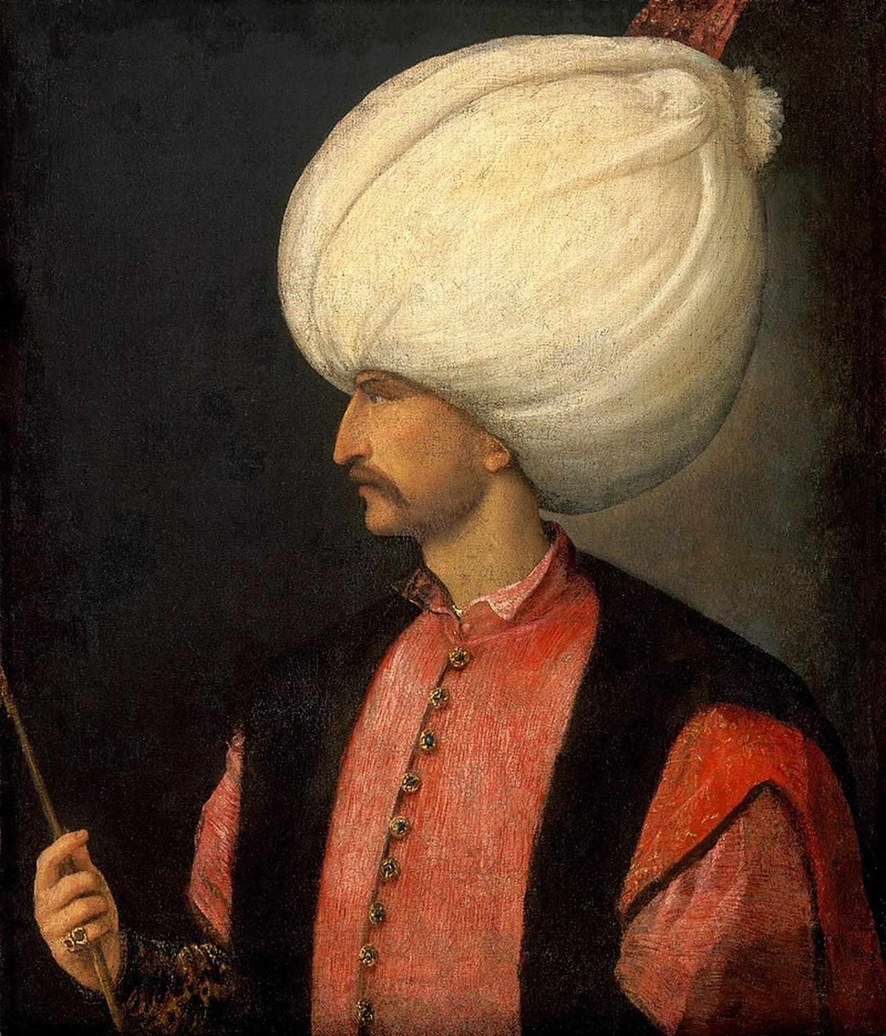 The portrait of Sulaiman I, painted by Titian in 1530.