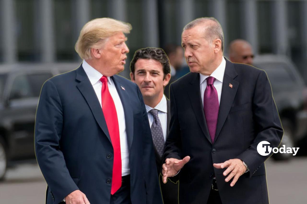 U.S. President Donald Trump (L) chats with President Recep Tayyip Erdogan (R) at the NATO Summit in Brussels, Belgium, July 11, 2018 (Collage by Türkiye Today team)