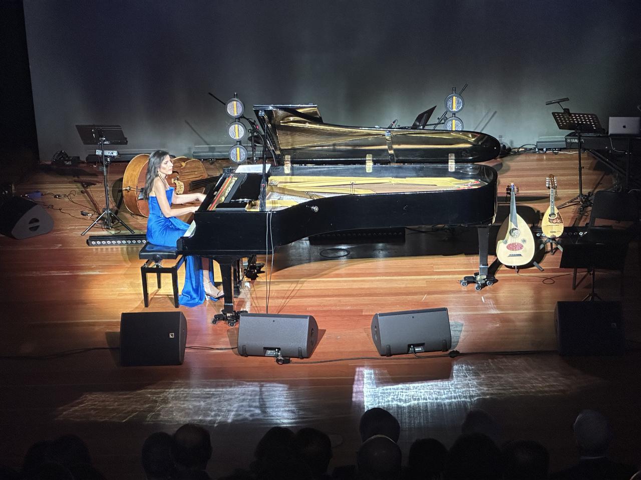 Turkish pianist Nazli Hacialioglu (pictured) and Greek clarinetist Thanasis Vasilopulos perform together in Athens, Greece, May 14, 2025. (AA Photo)