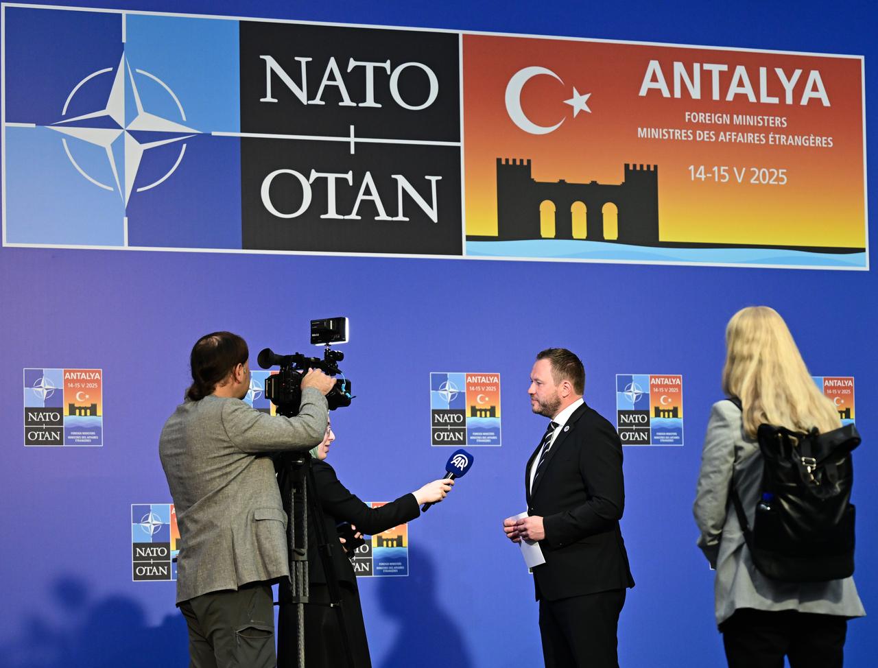 ANTALYA, TURKIYE - MAY 15: Estonian Foreign Minister Margus Tsahkna speaks to AA ahead of the NATO Foreign Ministers Informal Meeting at the NEST Congress Center in Antalya, Turkiye on May 15, 2025. ( Orhan Çiçek - Anadolu Agency )