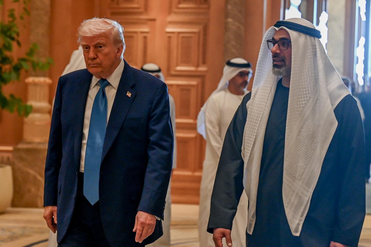 U.S. President Donald Trump (L) attends the U.S.-U.A.E. Business Council in the capital Abu Dhabi, United Arab Emirates on May 16, 2025. (AA Photo )