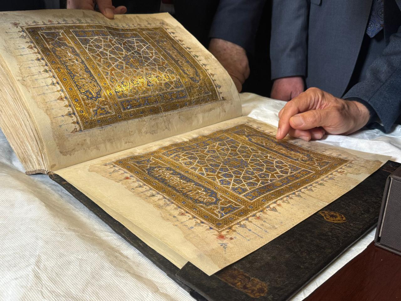 The restoration of a handwritten Quran manuscript from the Mamluk period, brought to Türkiyes Manuscript Institution (TUYEK) by the Islamic Union of Montenegro for preservation and digitisation, has been completed, May 17, 2025. (AA Photo)