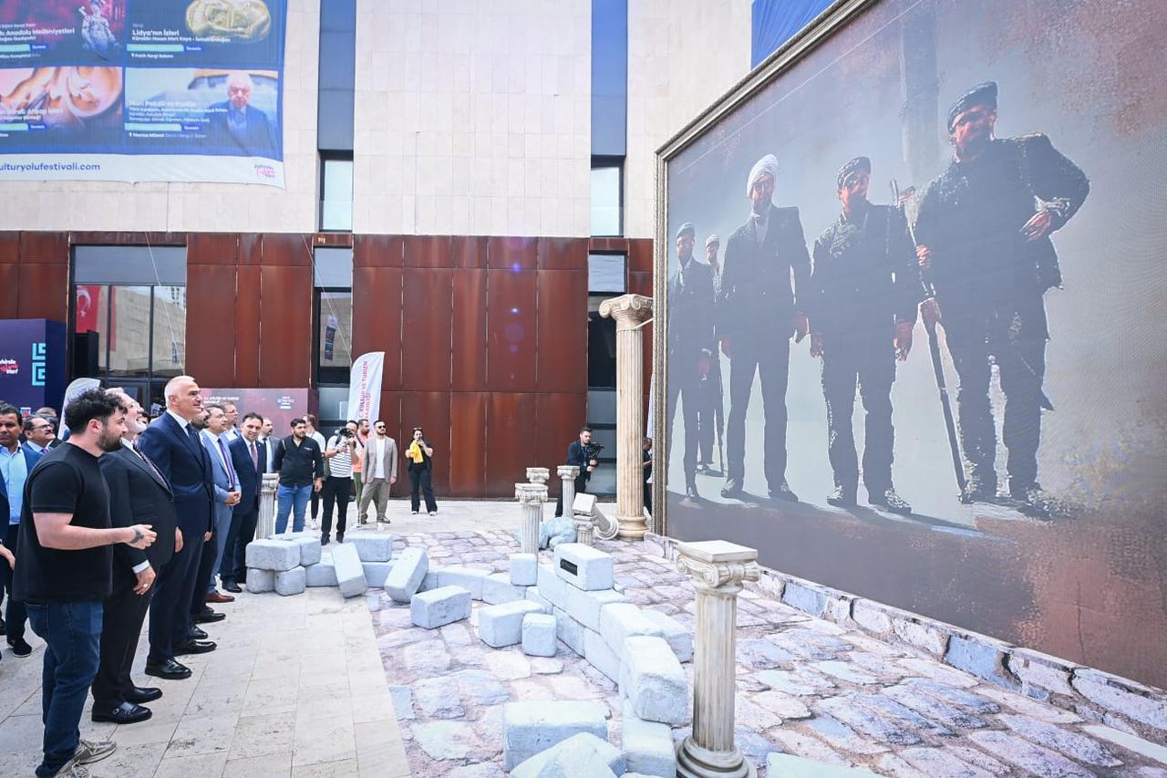 Minister of Culture and Tourism Mehmet Nuri Ersoy visits the new Manisa Museum with the accompanying delegation as part of the second stop of the Türkiye Culture Route Festival in Manisa, Türkiye, May 17, 2025. (Photo via Ministry of Culture and Tourism)
