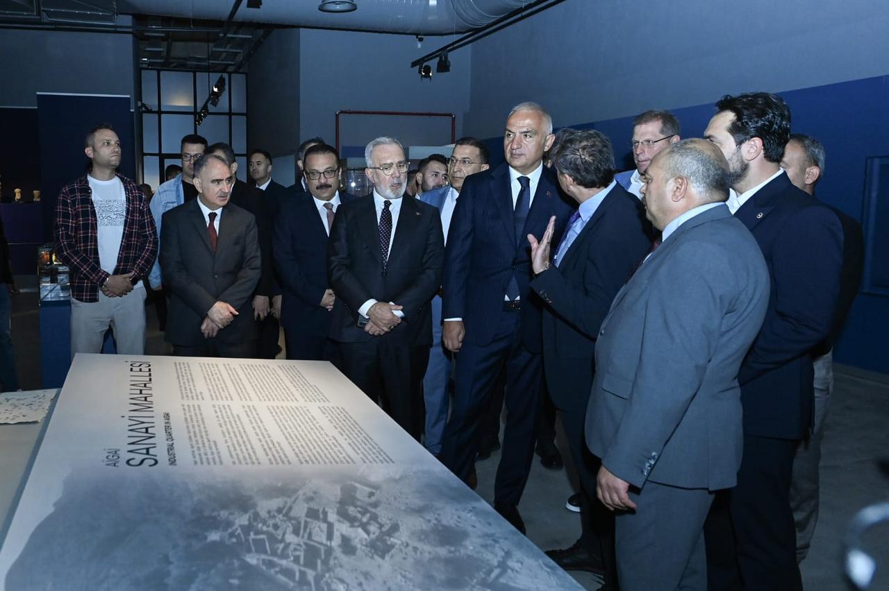 Minister of Culture and Tourism Mehmet Nuri Ersoy visits the new Manisa Museum with the accompanying delegation as part of the second stop of the Türkiye Culture Route Festival in Manisa, Türkiye, May 17, 2025. (Photo via Ministry of Culture and Tourism)