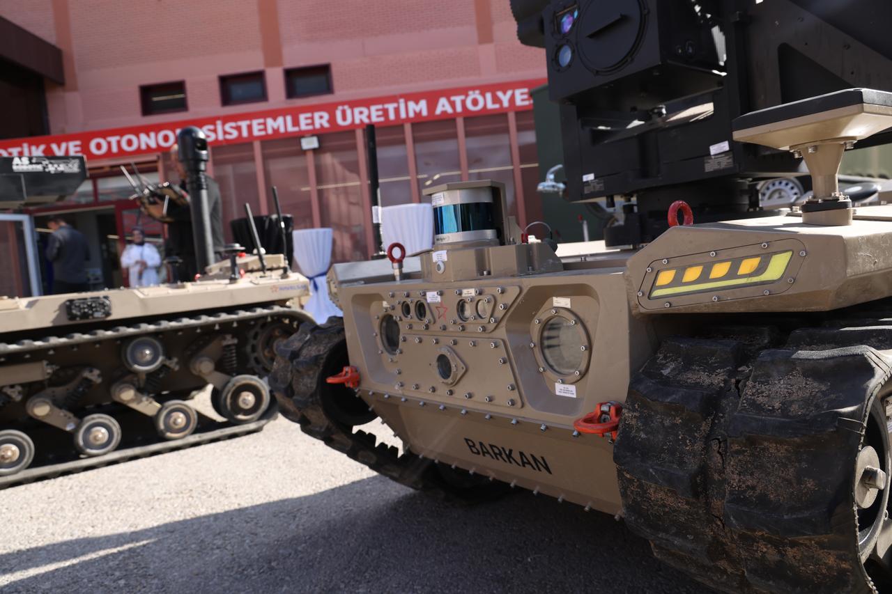 BARKAN, Havelsan's medium-class first level unmanned autonomous land vehicle, which entered the inventory in 2023, will be mass-produced with the decision of the Presidency of Defense Industries (SSB) on 17 May, 2025. (AA Photo) 