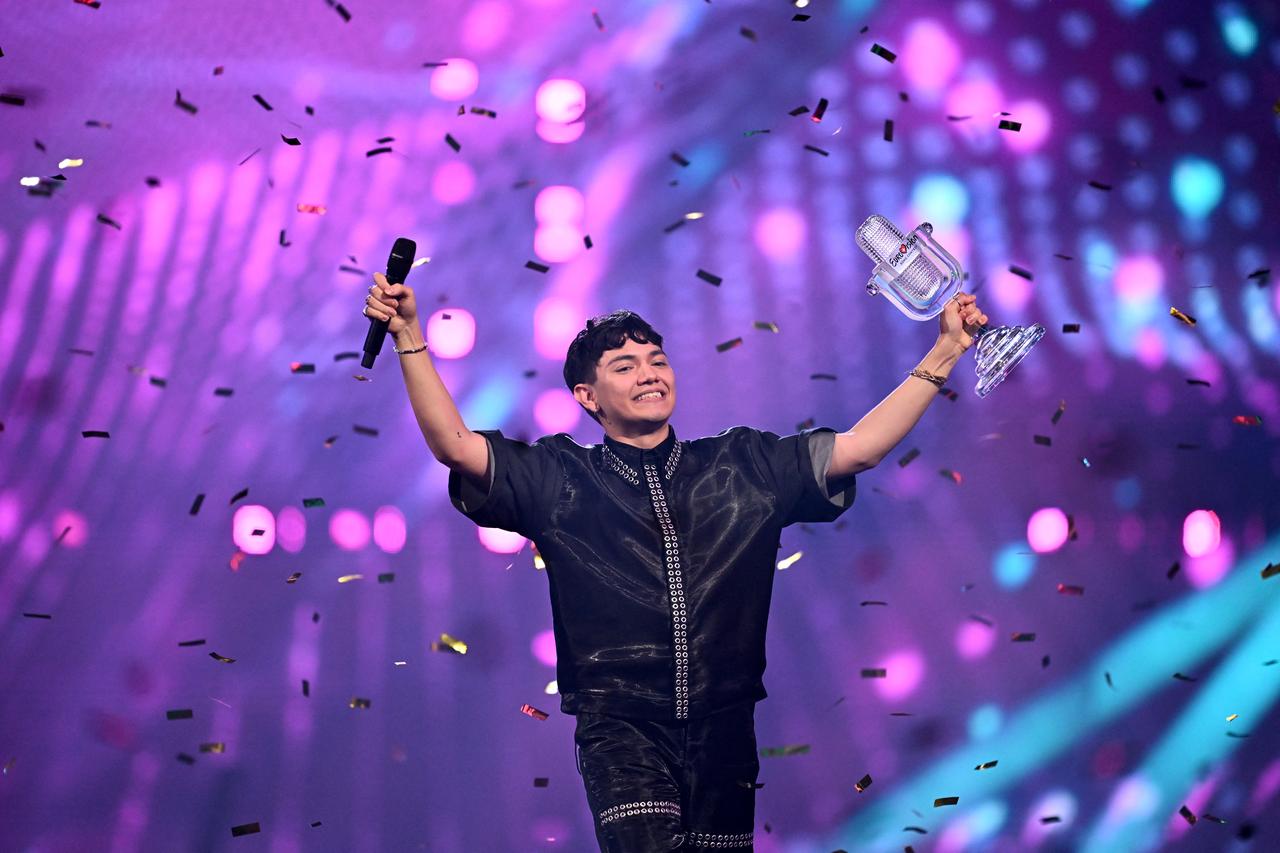 Austrian singer Johannes Pietsch, known as JJ representing Austria with the song "Wasted Love" performs after winning the grand final of the Eurovision Song Contest 2025, at the St. Jakobshalle arena in Basel on May 18, 2025. (AFP Photo)