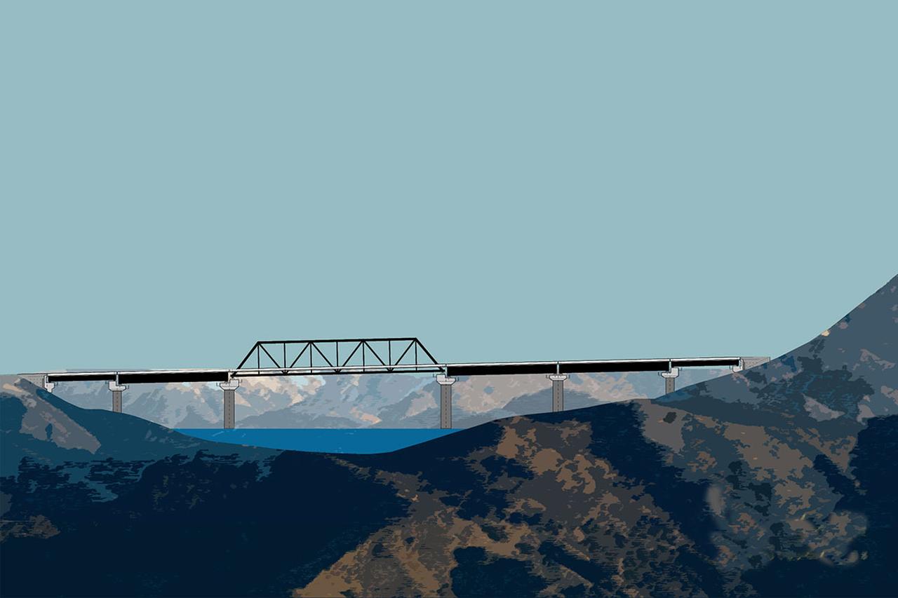 Concept design of a railway bridge structure planned along the Bilaspur–Manali–Leh route in India, accessed on May 18, 2025. (Photo via yukselproje.com.tr)