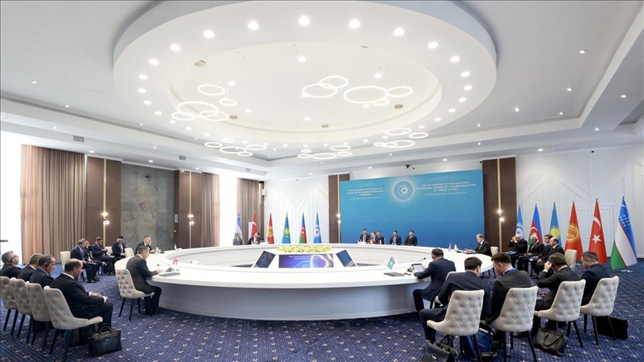 Leaders attend the first Meeting of the Ministers of Internal Affairs of the Organization of Turkic States in Astana, Kazakhstan, on October 3, 2024. (AA Photo)
