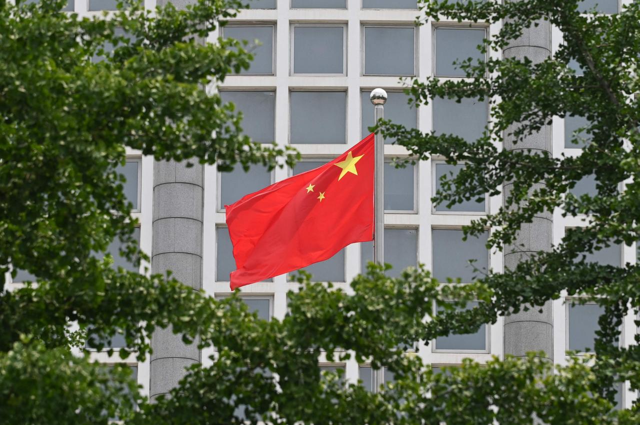 The Chinese national flag flies outside the Ministry of Foreign Affairs in Beijing, China, July 26, 2023. (AFP Photo)