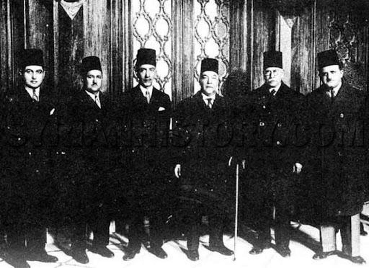 First President of Syria, al Abid, is seen with Syria's Prime Minister al Ayyubi in 1936. 