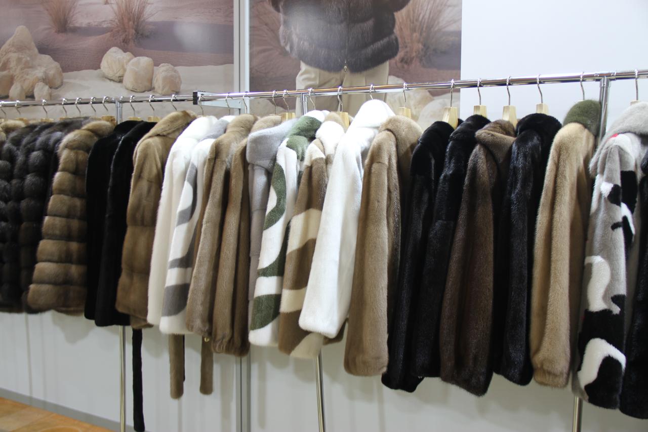 A selection of fur coats exhibited at the Antalya Leather and Fur Fashion Show, attracting attention from international apparel buyers, in Antalya, Türkiye, on May 18, 2025. (AA Photo)