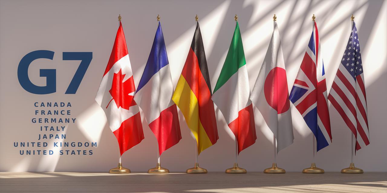 File photo shows the national flags of G7 member states on display, accessed on May 20, 2025. (Adobe Stock Photo)