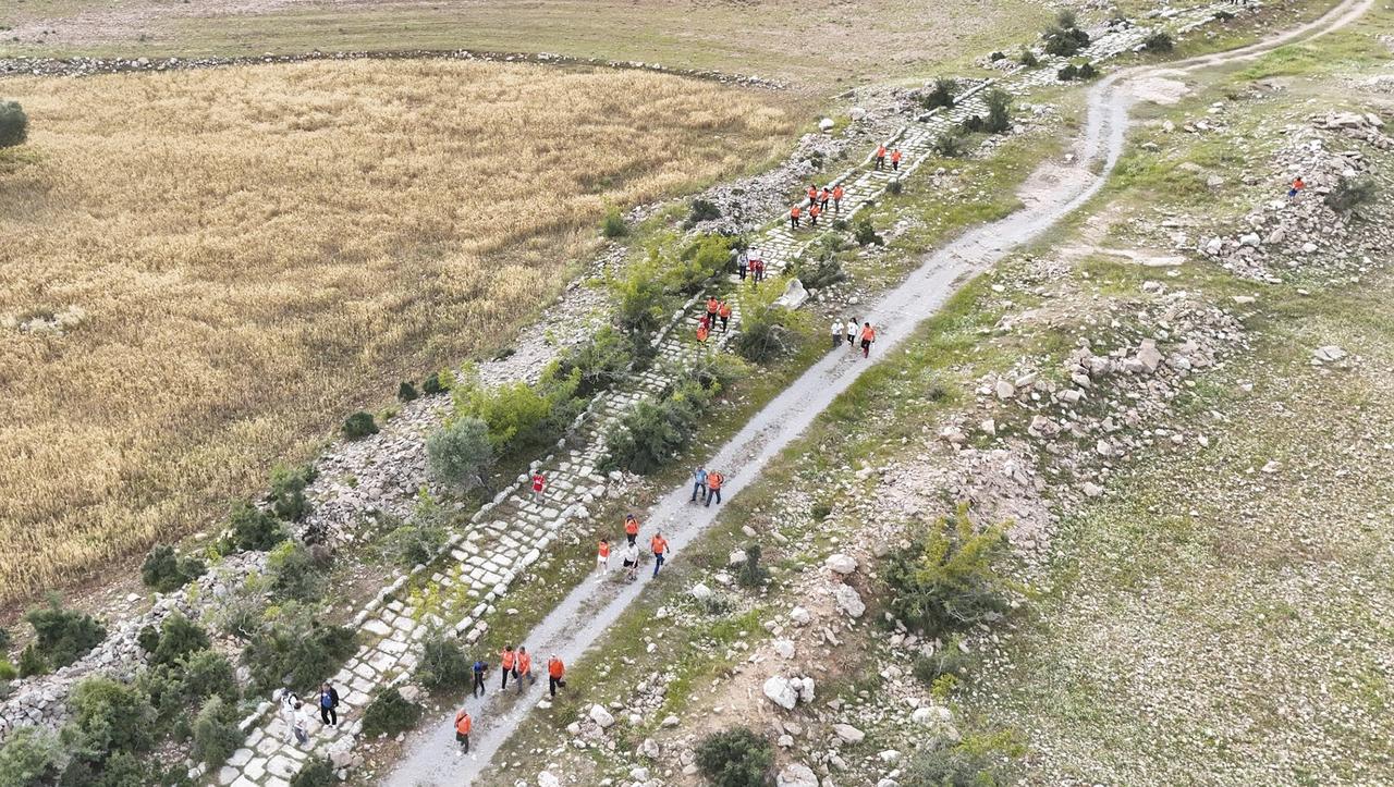 Nature enthusiasts are exploring the region’s natural and historical treasures through the Cilicia Way trail hike, organized as part of the “Historic Cilicia Way Project” implemented in Mersin, Türkiye, May 19, 2025. (IHA Photo)