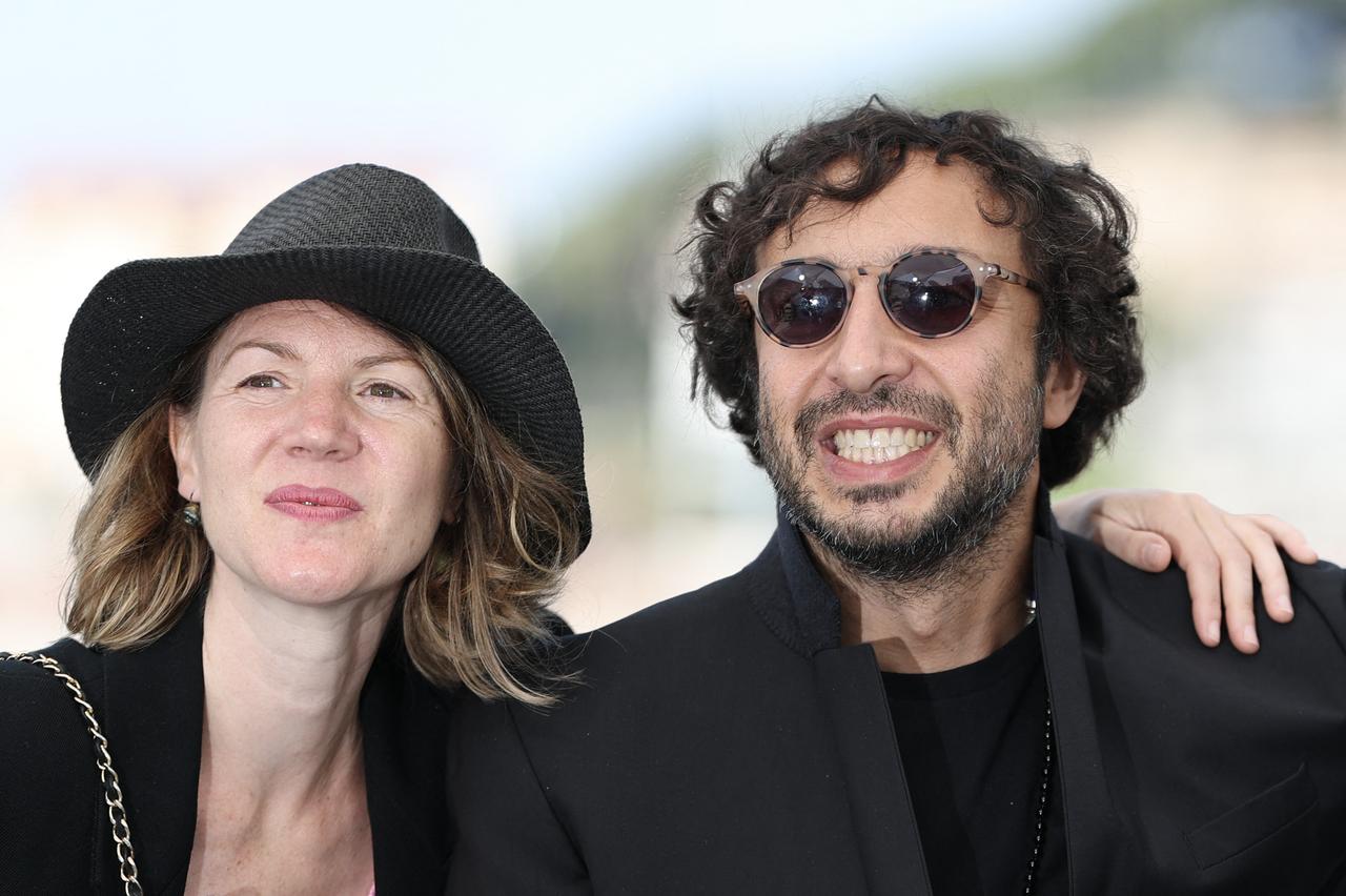 French producer Marie Legrand and Palestinian-French producer Rani Massalha pose during a photocall for the film Once Upon a Time in Gaza at the 78th edition of the Cannes Film Festival in Cannes, southern France, on May 19, 2025. (AFP Photo)