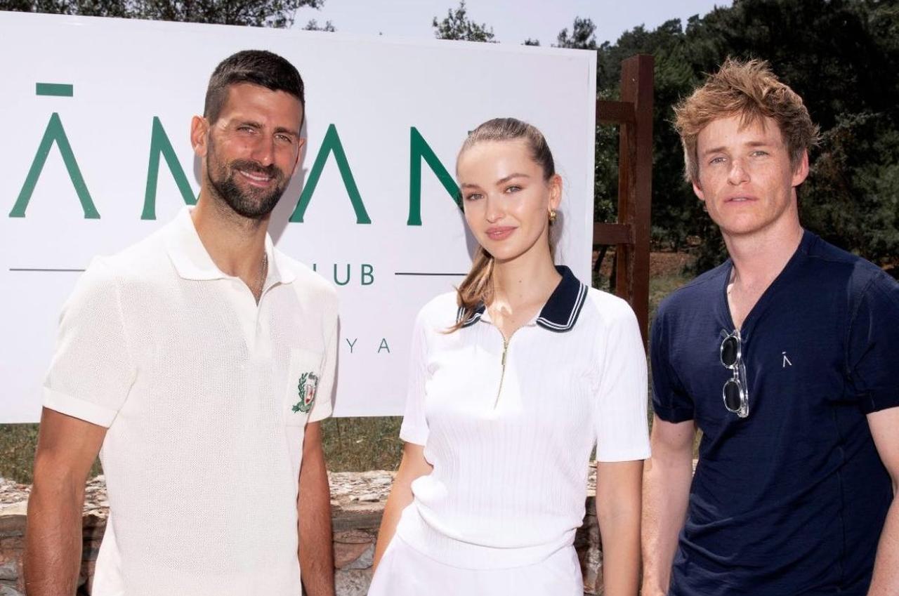 World-renowned tennis player Novak Djokovic (L) and Oscar-winning actor Eddie Redmayne (R) arrived in Bodrum, Mugla, Türkiye, May 21, 2025. (AA Photo)