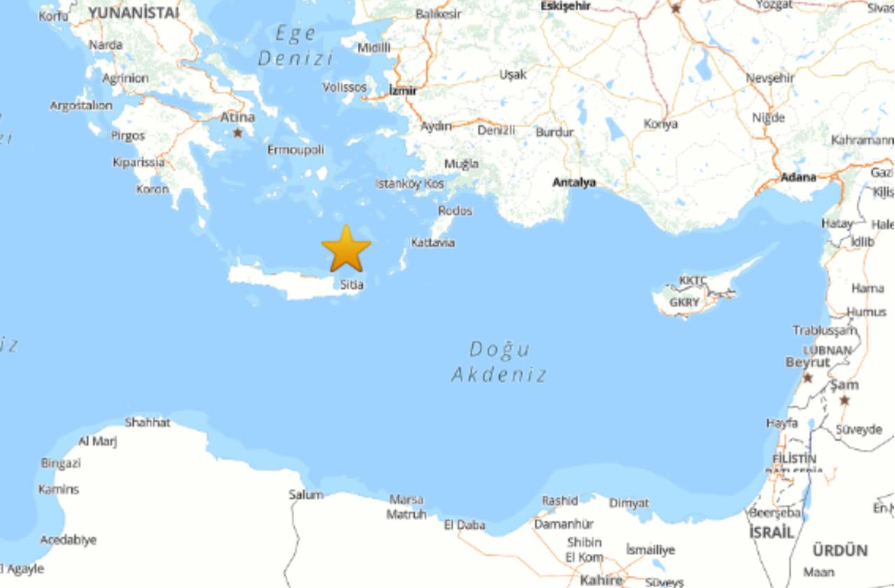 The epicenter of the 6.0 magniture earthquake according to AFAD's map. (Source: AFAD)