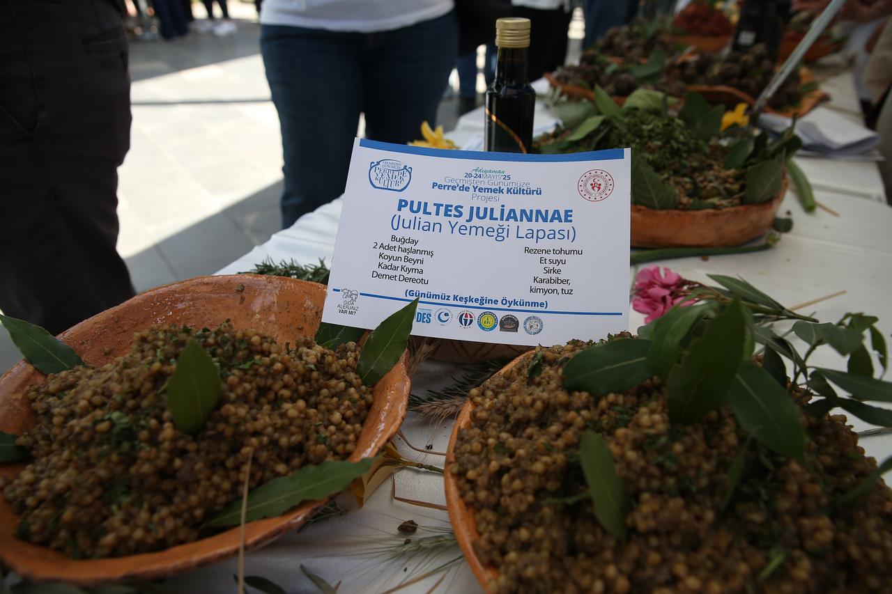 Under a project led by Adiyaman University, Pultes Juliannae, a Roman dish dating back nearly 1,800 years, was recreated based on archaeological excavation data, Adiyaman, Türkiye, May 22, 2025. (AA Photo)