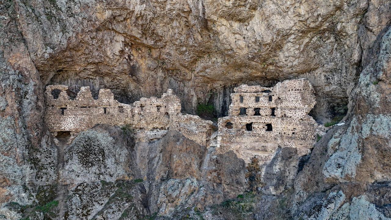 An aerial view of the Alicin Monastery in Ankara, Türkiye, May 23, 2025. (IHA Photo)