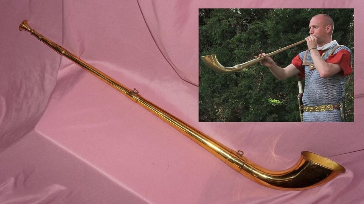 Trumpeter and lituus. (Photos via EBay)