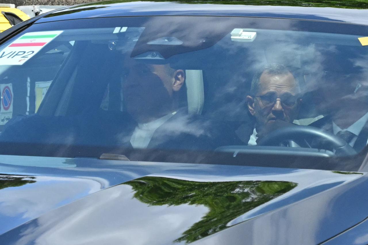 Members of the Iranian delegation arrive for a fifth round of nuclear talks between Iran and the United States at the Omani embassy in Rome, Italy on May 23, 2025. (AFP Photo)