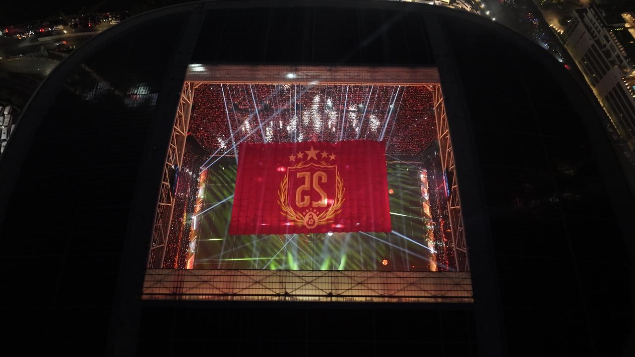 n aerial view shows celebrations of Galatasaray's 2024-2025 Turkish Super Lig title following their 3-0 victory over Bellona Kayserispor in week 36 at RAMS Park in Istanbul, Turkiye, on May 18, 2025. (AA Photo)
