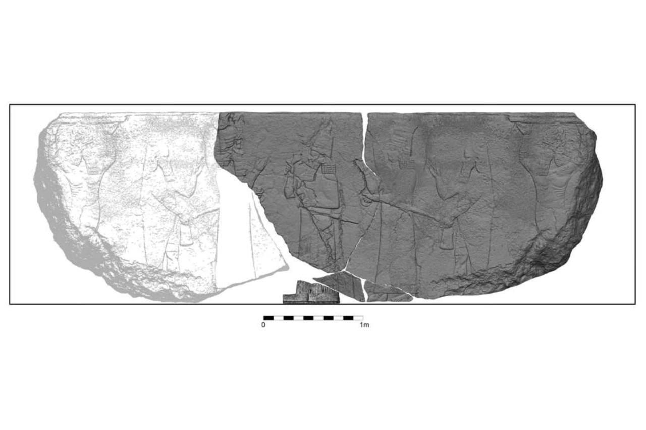 3D model of the monumental 7th-century B.C. relief uncovered in the ancient city of Nineveh, located in present-day Mosul in northern Iraq. (Image via Aaron Werner Schmitt)