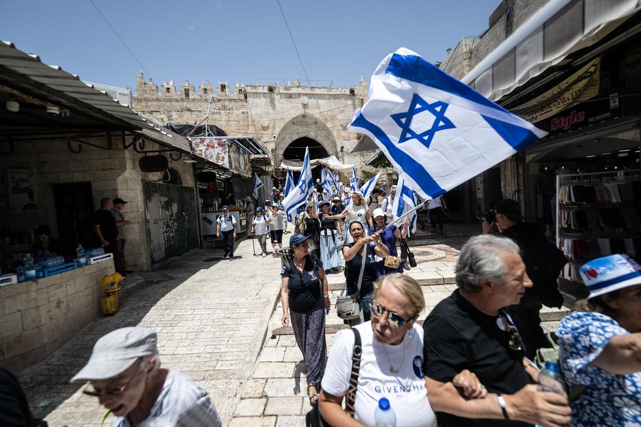 Activist Jews raid Al Aqsa Mosque under the protection of Israeli police, in Jerusalem on May 26, 2025. (AA Photo)