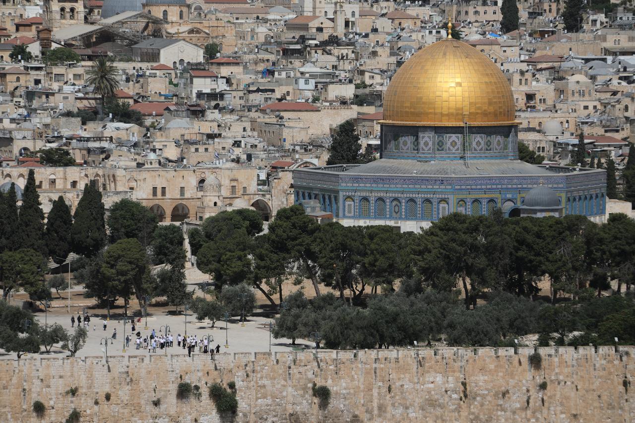 Activist Jews raid Al Aqsa Mosque under the protection of Israeli police, in Jerusalem on May 26, 2025. (AA Photo)