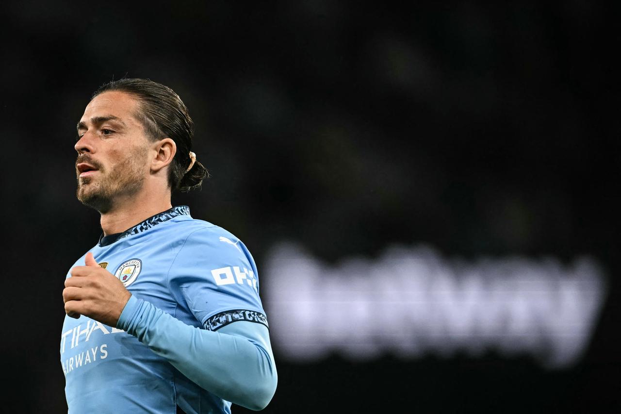 Manchester Citys English midfielder #10 Jack Grealish enters the pitch during the English Premier League football match between Manchester City and Bournemouth at the Etihad Stadium in Manchester, north west England, on May 20, 2025. (AFP Photo)
