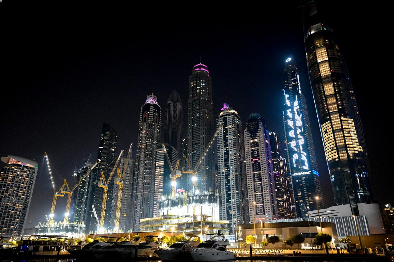View of skyscrapers along the Dubai Marina waterfront in the Gulf emirate on May 25, 2025. (AFP Photo)